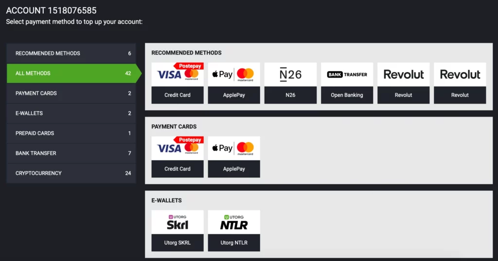 Carte Visa/Mastercard e bonifici