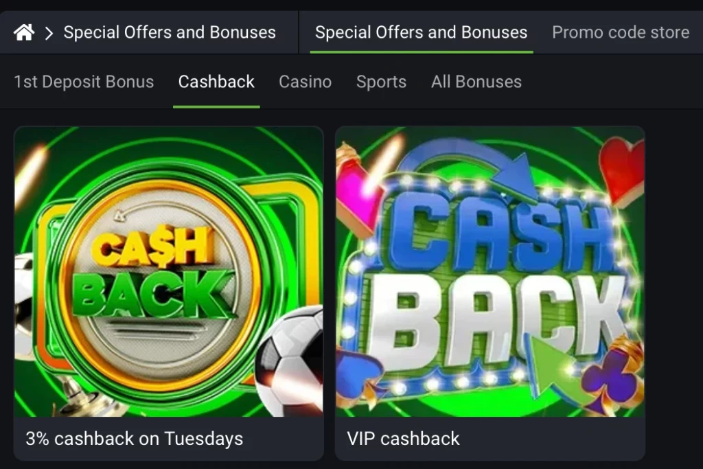 Cashback 10% perdite settimanali