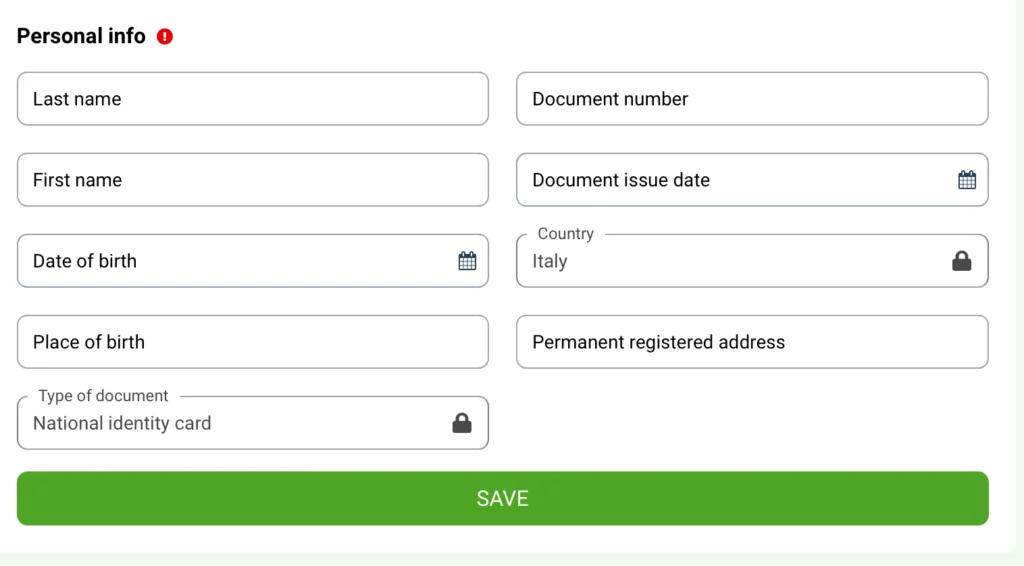 Sicurezza account label